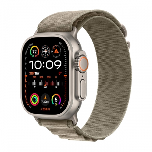 Apple Watch Ultra 2 49mm Cellular (Titánium-Alpesi Pánt-Oliva Zöld) (L) Apple Garancia