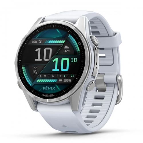 Garmin Fenix 8 43mm (010-02903-00) (Ezüst-Fehér) Gyártói Garancia